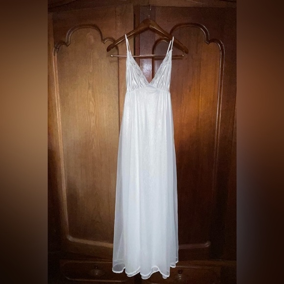 Vintage Tosca White Lace Maxi Lingerie Double Layer Bridal Nightie Small - Picture 2 of 8